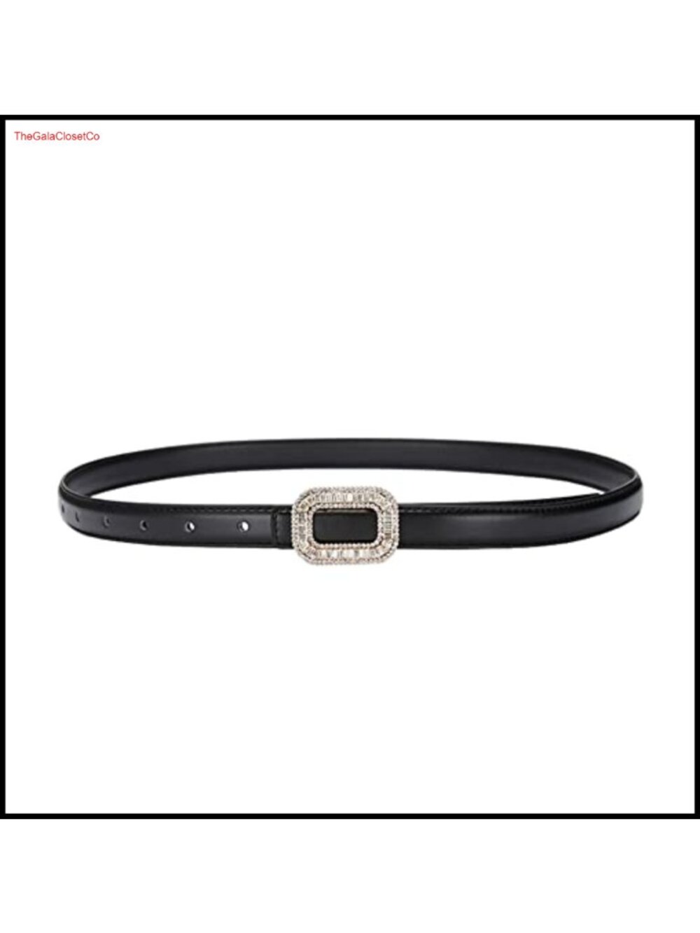 Rhinestone Leather Belt with Crystal Diamond Buckle for Pants Jeans Dresses